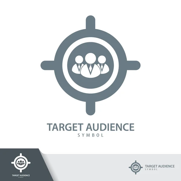 Target Audience Symbol Icon Isolated White Background Vector Illustration Logo — Stock Vector