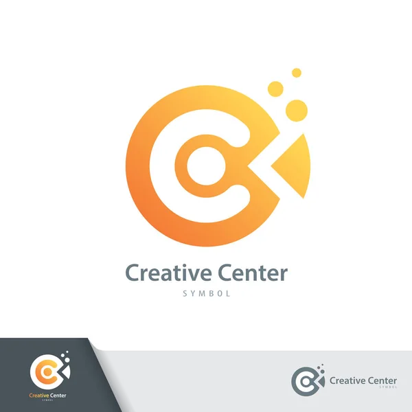 Ícone Símbolo Creative Center Isolado Fundo Branco Ilustração Vetor Projeto — Vetor de Stock