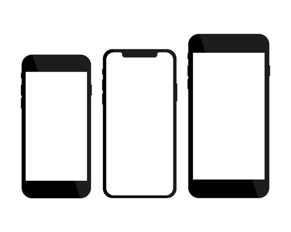 Smart phone symbol isolated on white background. Device mockups. Vector illustration.