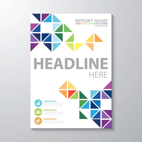 Soyut renkli düşük çokgen arka plan. Tasarım Şablonu düzeni faaliyet raporu, broşür, el ilanı, vektör çizim için A4 boyutunda kapak.