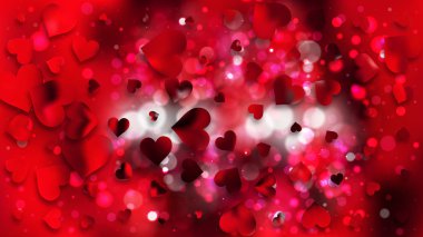 Tam kare vektör illüstrasyonu, 14 Şubat kartı, kalpli sevgililer günü kartı 