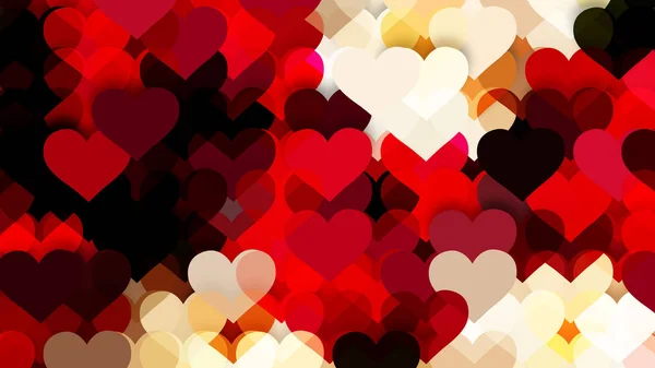 Aşk Kalpleri Arka Plan Tam Çerçeve Vektör Illüstrasyon Şubat Kartı — Stok Vektör