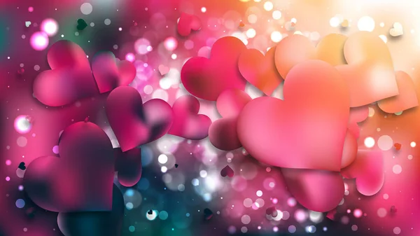 Love Hearts Background Full Frame Vector Illustration 14Th February Card — Stock Vector