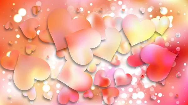 全框矢量插画 2月14日卡片 有心脏的情人节卡片 — 图库矢量图片