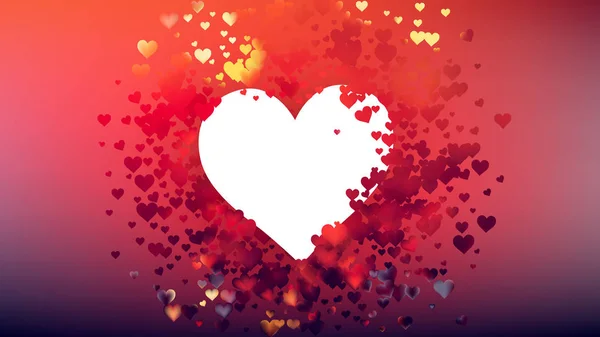 Láska Srdce Pozadí Plná Rám Vektorové Ilustrace Února Karta Valentýna — Stockový vektor