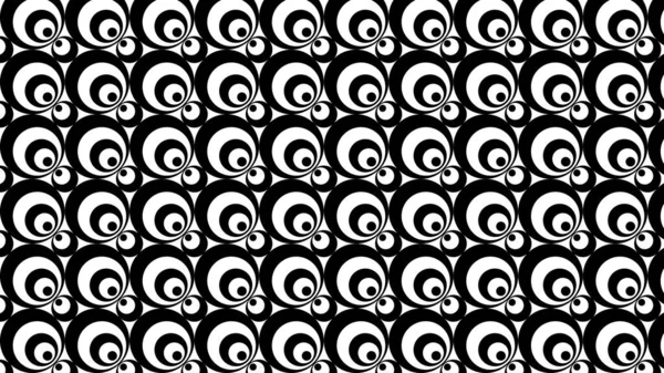 Black White Seamless Circles Pattern — Stock Vector