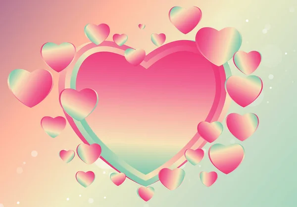 Colorful Vector Illustration Valentines Day Background — Stock Vector