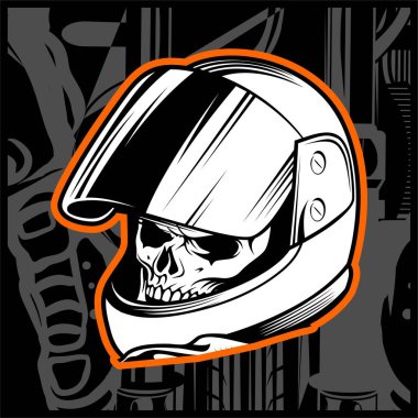 skull mafia with gun hand drawing vector clipart