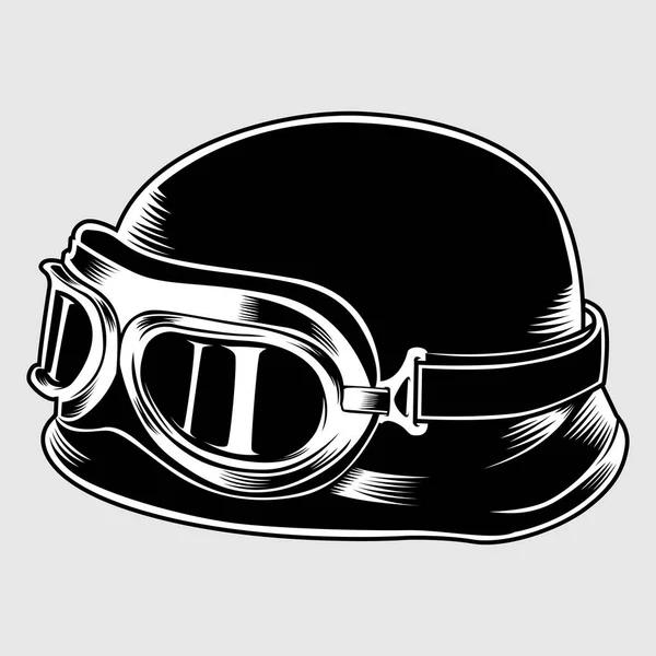 Ретро винтажный шлем с Goggles.vector — стоковый вектор