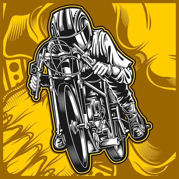 Moto de course vecteur dessin à la main — Image vectorielle