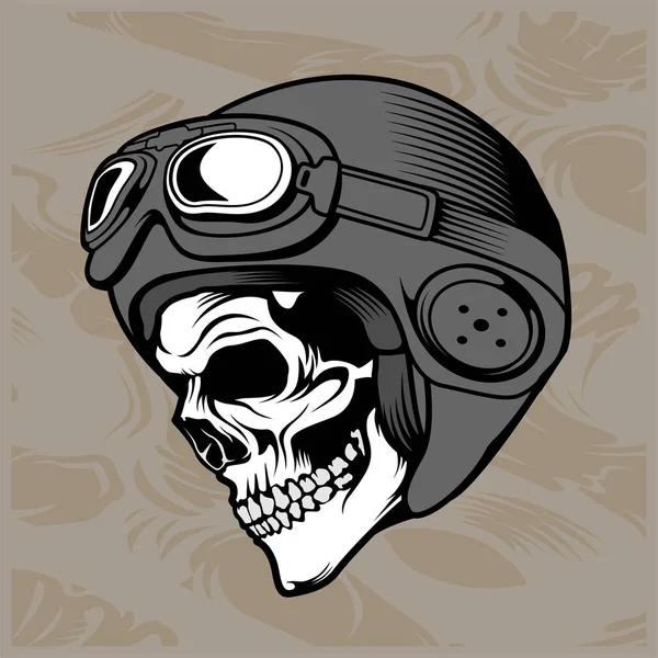 Crânio capacete mão desenho vetor — Vetor de Stock