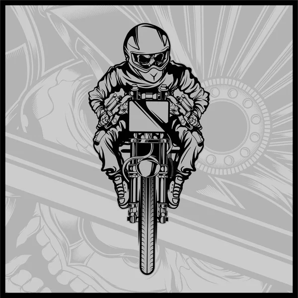 Crâne moto course — Image vectorielle