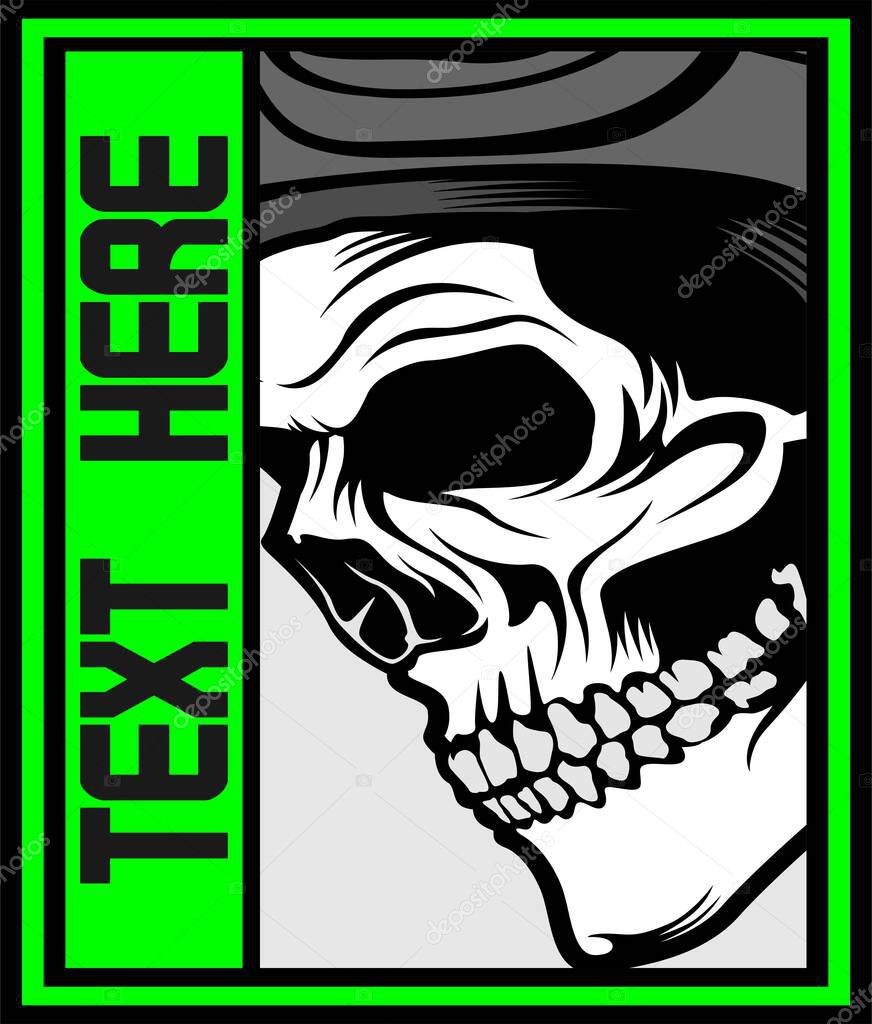 human skull graphic design hand drawing vector