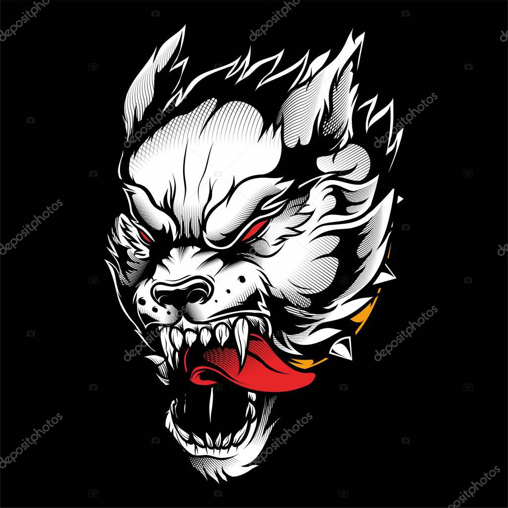 Wolf vector hand drawing