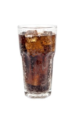 Full glass of cola, isolated on white background clipart