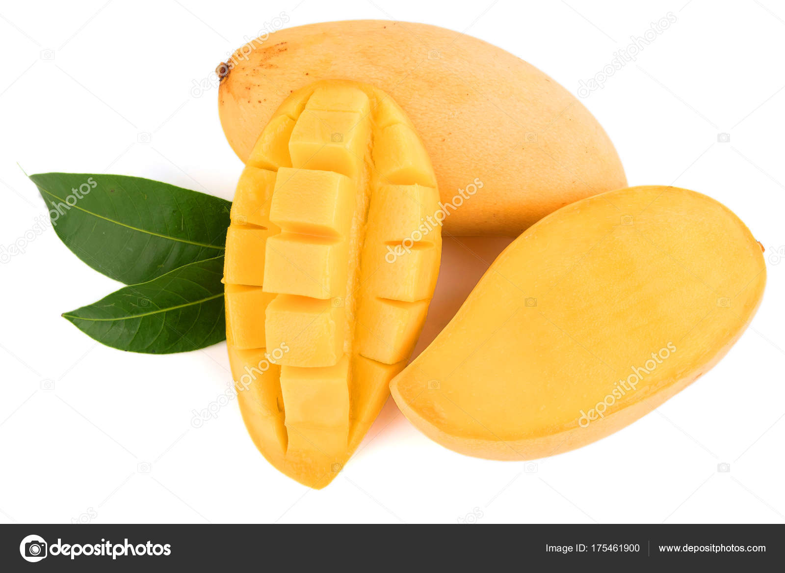 Gelbe Mango Isoliert Auf Weißem Hintergrund Stockfotografie