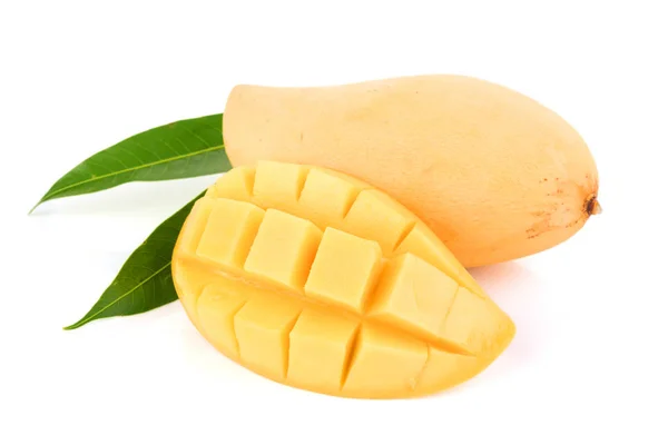 Yellow Mango Isolated White Background — Stock Photo, Image