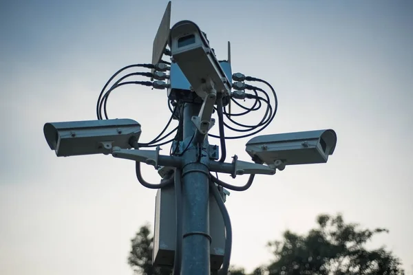 Closed up circuit camera sky backgrounds — Stock Photo, Image