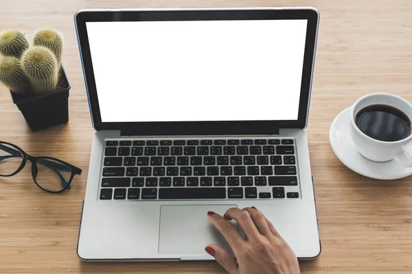 Computer Laptop Auf Tisch Büro — Stockfoto