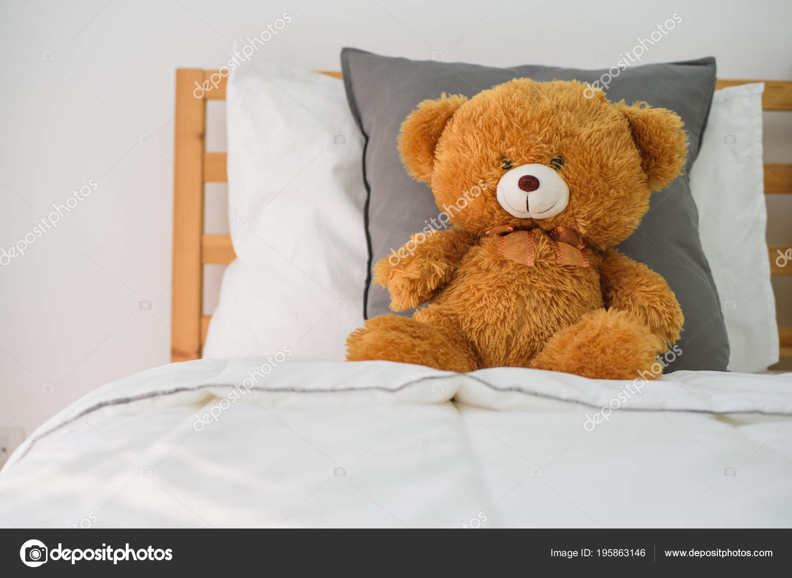 teddy bear on the bed