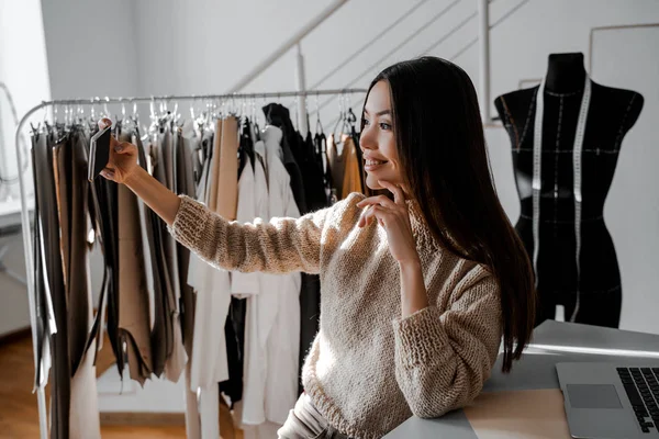 Preparação Para Trabalho Local Trabalho Mulher Asiática Costureira Alfaiate Fazendo — Fotografia de Stock