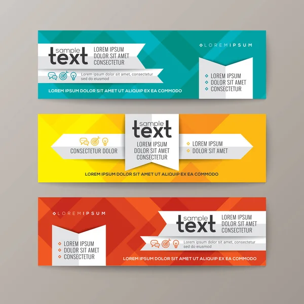 Set of modern web banners template with colorful abstract background — Stock Vector