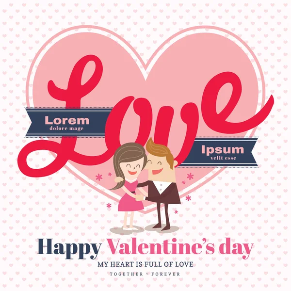 Valentine's Day card with LOVE word — Stock Vector