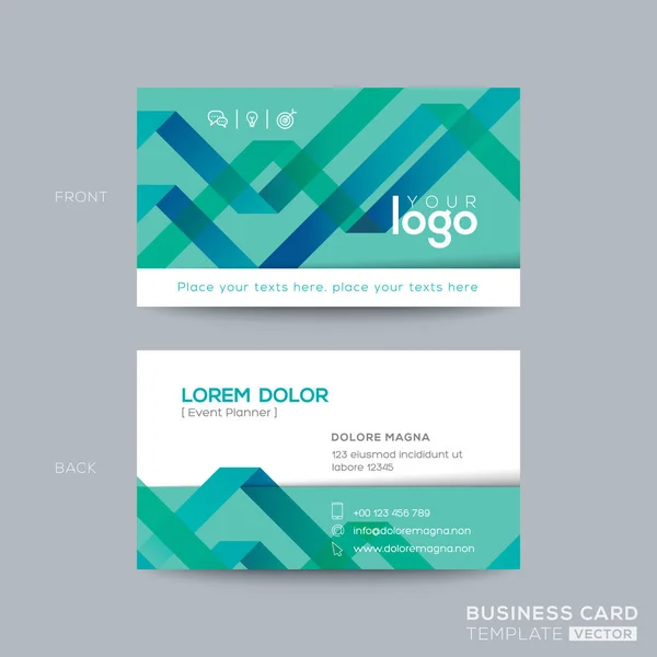 Absztrakt zöld szalag háttér business card tervezés — Stock Vector