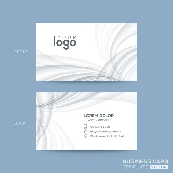 Business card with grey waves background — Stock Vector