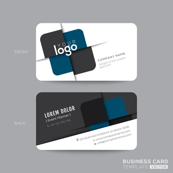 Dark Blue Triangle modern business card design — Stock Vector