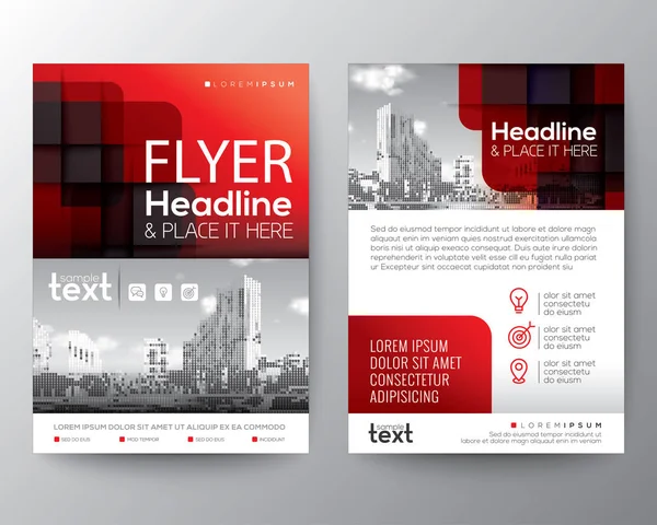 Red-Brochure cover Flyer Poster ontwerpsjabloon — Stockvector