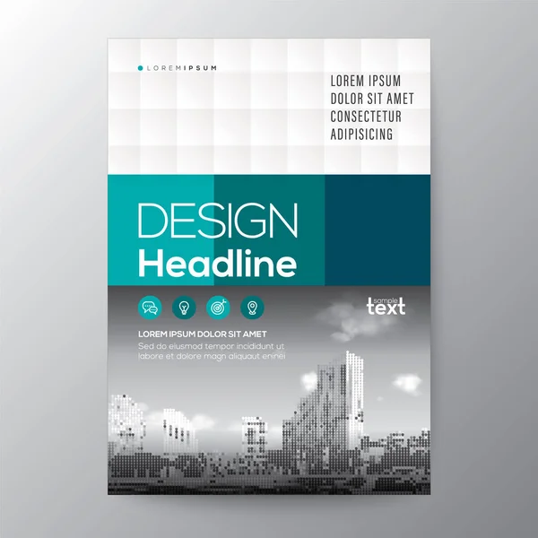 Groene eenvoudige grafische achtergrond voor Brochure jaarlijkse verslag cover — Stockvector
