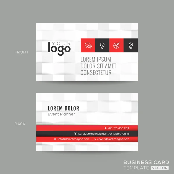 Επαγγελματική κάρτα με λευκό μοτίβο φόντου — Διανυσματικό Αρχείο