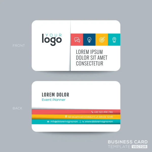 Σχεδιασμός απλό καθαρό επαγγελματικής κάρτας — Διανυσματικό Αρχείο