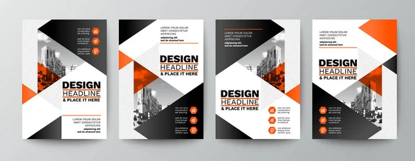 Modelo de design moderno laranja e preto para cartaz, folheto, brochura, capa . —  Vetores de Stock