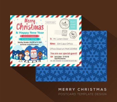 Mutlu Noeller, davetiye kartı tasarım vektörü şablonu