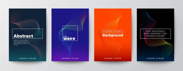 Set abstrakter bunter Wellenformen auf farbigem Hintergrund für Broschüre, Flyer, Poster. — Stockvektor