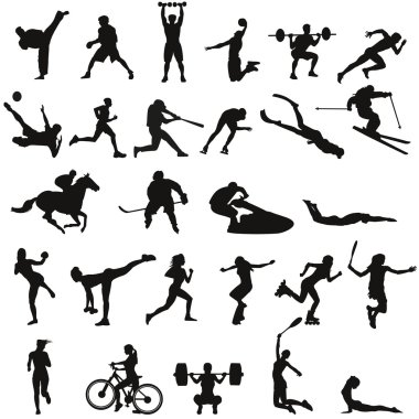      Farklı spor siluetleri kümesi 