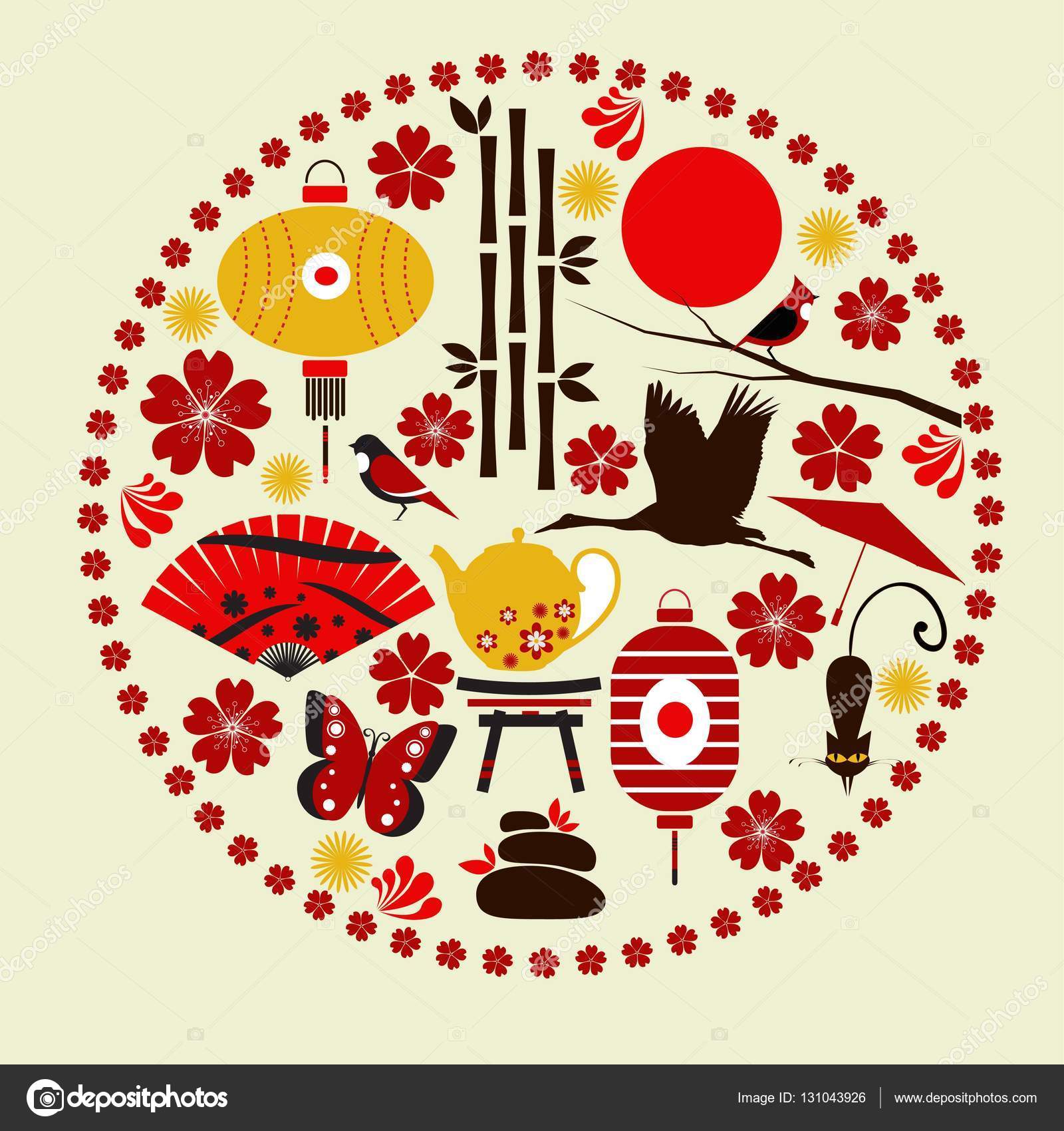 Vector Elements Of Japanese Culture Stock Vector Vector Elements Of Japanese Culture Stock Vector