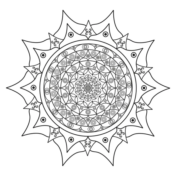 Bild av svart och vit mandala — Stock vektor