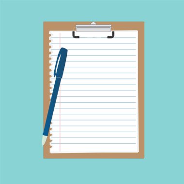 Kağıt levha ve kalemi bir Pano üzerinde 