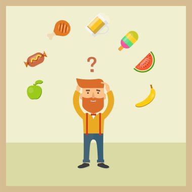 Vektör hipster görüntü ile gıda kutsal kişilerin resmi 