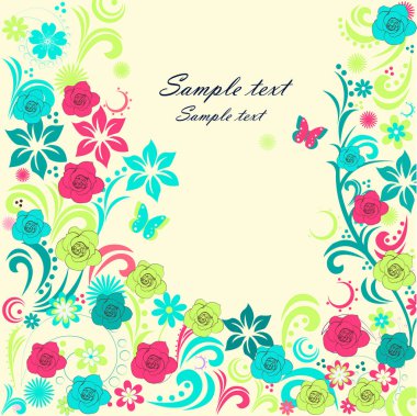 Çiçekli tebrik kartı 