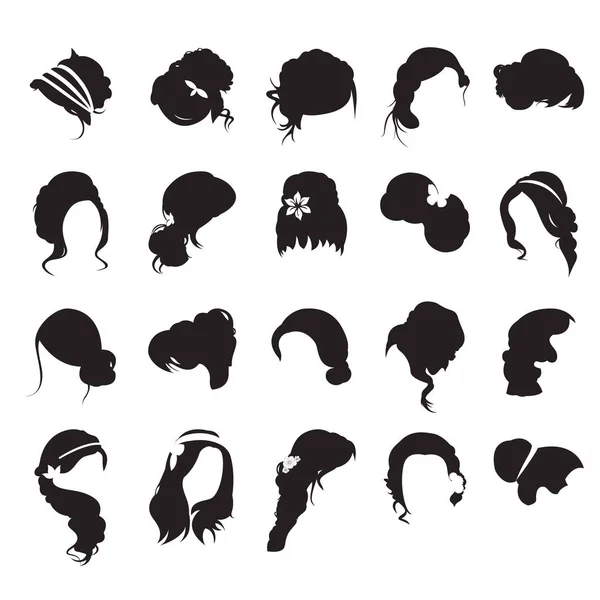 Silhouettes vectorielles de coiffures de soirée — Image vectorielle