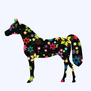 Vektör At beyaz zemin üzerine boyalı 