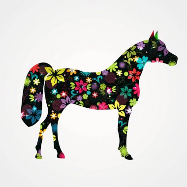      Beyaz arka plan boyalı ata çiçek 