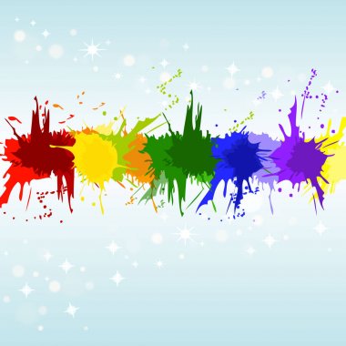 Renkleri açık mavi arka planı üzerinde sıçrama 