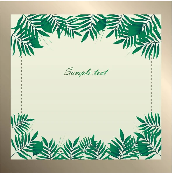 Vector illustration with green leaves — Stock Vector