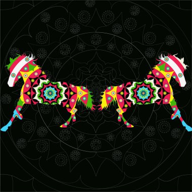 Siyah bir arka plan üzerinde renkli alanı 