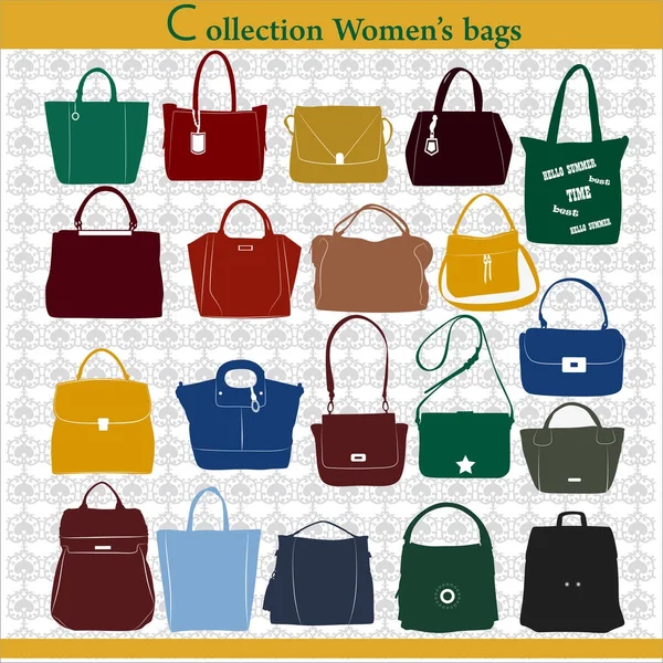 Colección Bolsas Mujer Multicolores — Archivo Imágenes Vectoriales